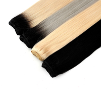 Ekstensi Rambut Manusia Super Slim Machine Weft Grosir 100% Remy Virgin Hair Tak Terlihat Tanpa Sambungan Tanpa Rontok untuk Salon