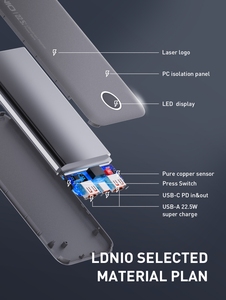Ldnio 22,5 W <span class=keywords><strong>10000mAh</strong></span> Pd venta al por mayor pequeño Mini cargador portátil ultra delgado carga rápida teléfono móvil Usb Power Bank para <span class=keywords><strong>xiaomi</strong></span> - Product Image 6