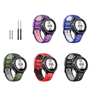 Pour <span class=keywords><strong>Garmin</strong></span> <span class=keywords><strong>Forerunner</strong></span> 235 230 620 630 <span class=keywords><strong>735XT</strong></span> 235Lite <span class=keywords><strong>Bracelet</strong></span> de montre <span class=keywords><strong>Bracelet</strong></span> respirant en silicone bicolore - Product Image 2