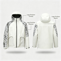 Veste de randonnée imperméable à 3 couches pour homme avec logo personnalisé, coupe-vent, motif graphique, veste tactique de montagne, fabrication OEM, échantillonnage rapide