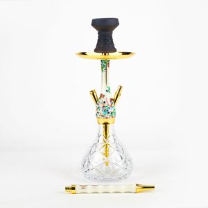 Cross-border Hot-selling Retro <b>Wood</b> Pattern, 43CM Medium, Stainless Steel Resin Single <b>Pipe</b> Hookah - Product Image 1