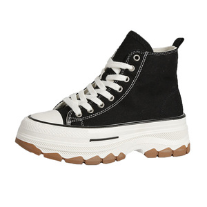 Spring New Fashion Trend Canvas <b>Shoes</b> Women Students High Top Thick Bottom Height Increase Casual Board CS-07 Canvas Trendy <b>Shoe</b> - Product Image 1