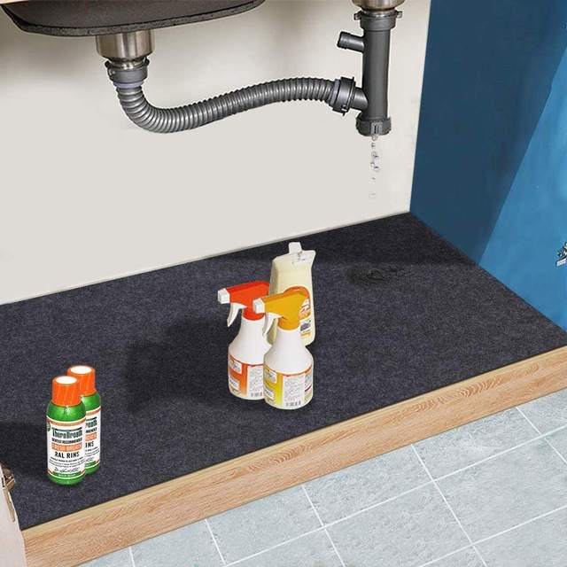 Classic ABSorbent Waterproof Kitchen Cabinet Protector Mats Plain Style under Sink Liner