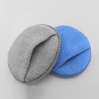 Tampons applicateurs de cire pour voiture en microfibre bleue |   Mousse de polissage auto réutilisable et lavable haute performance