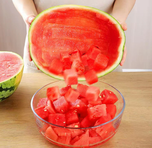 Fourchette à pastèque 2-en-1 S343 en acier inoxydable à double tête, pour couper et servir les fruits, vente en gros - Product Image 2