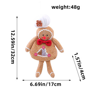 Adornos de tela navideños para colgar, calcetines decorativos para festividades, decoración interior y exterior, hombre de jengibre, set de regalo adorable y lindo - Product Image 5