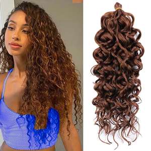 Dreadlocks synthétiques en fibre PET style bohème hawaïen, cheveux au crochet de 20 pouces pour femmes blanches - Product Image 1