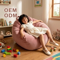 Fauteuil pouf pour enfants en velours côtelé personnalisé, lavable, canapé paresseux ergonomique pour la lecture, pour chambre et salle de jeux