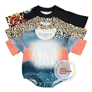 Thăng hoa bé bong bóng Romper 190gsm Polyester cảm ứng mềm mại trống baggy quá khổ T-Shirt Rompers ngắn tay áo bé bodysuit