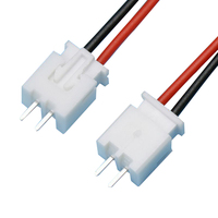 Kabel Harness Kabel PVC Elektronik Khusus Berinsulasi XH2.54mm Pitch 2P Konduktor Tembaga Berlapis Timah ISO9001 untuk Pengkabelan 100MM/200MM