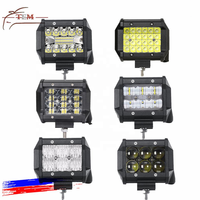 Lumière de travail LED pour voiture 4 pouces 60W 20LED 6000K Barre lumineuse LED pour camion moto SUV VTT voiture bateau