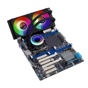 Pequeno MOQ Preto Branco Motherboard Water Cooling Dissipador De Calor Tudo em um Líquido Refrigerado CPU Cooler Para PC