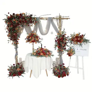 Grosir Bunga Buatan Putih Dinding Latar Belakang Pernikahan Dinding untuk Dekorasi Pernikahan Digunakan