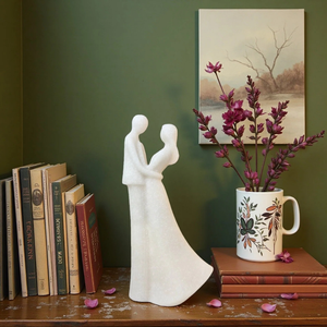 Scultura Astratta in Resina di Angelo e Fata, Coppia di Amanti che si Baciano, Impermeabile e Dipinta a Mano per Arredamento Casa - Product Image 5