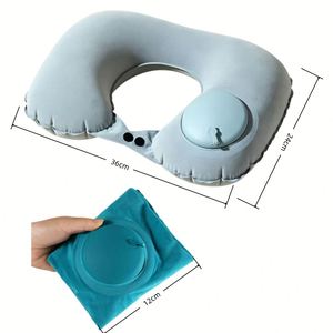 Oreiller de voyage pliable en U personnalisé avec logo, en tissu floqué, confortable et portable pour le cou, idéal pour les voyages en voiture et en avion - Product Image 2