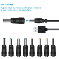 Câble d'alimentation DC BAMX USB 5521, connecteur universel multifonction interchangeable, connecteur mâle 8-en-1, câble de charge en cuivre, Chine
