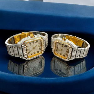 Luxury Two Tone Gold Iced Out VVS Moissanite 36MM 40MM <strong>His</strong> <strong>Her</strong> <strong>Watch</strong> Set Automatic NH35 Movement Bustdown <strong>Watch</strong> for Men - Product Image 5