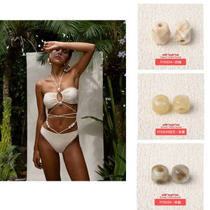 Accesorios de Playa con Cuentas de Resina Estilo <span class=keywords><strong>Calcedonia</strong></span> Suave, Resistentes al Agua para Bikini - Product Image 2