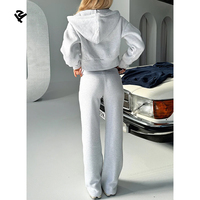 F240308 Fabricants de vêtements, ensembles personnalisés pour femmes, broderie de logo, streetwear Y2k, ensemble 2 pièces, pantalon de survêtement et sweat-shirt pour femmes