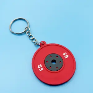 3D Mini Kettlebell Model Keychain High Quality Gym Barbell Customised PVC Soft Fitness Key Chain