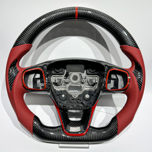 Volant en cuir personnalisé, accessoires de voiture pour Ford <span class=keywords><strong>Focus</strong></span> MK2 MK3 MK4 RS <span class=keywords><strong>ST</strong></span> Mondeo, vente flash, volant en fibre de carbone - Product Image 1