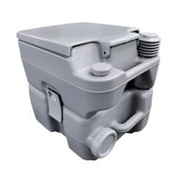 Toilettes de camping portables étanches toutes saisons 20L avec système de chasse d'eau, toilettes mobiles en plastique pour caravane, camping-car, voyage, approvisionnement OEM B2B