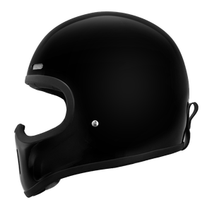 グラスファイバー製レトロフルフェイスヘルメット - 3C&DOT認証済み、ブラック - Product Image 2