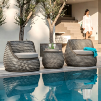 Ensemble de meubles de jardin en rotin et alliage d'aluminium, résistant au soleil et imperméable, pour terrasses et jardins, style nordique transfrontalier