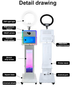 Cabina de Fotos Interactiva con Pantalla Táctil de 15.6 Pulgadas y Pantalla LCD, Software Gratuito para Fiestas y Diversión - Product Image 4