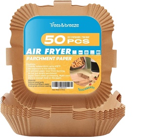 6.3 7.9 Inch Custom Disposable Non-stick Round <b>Baking</b> Mats Square Air Fryer Liner Paper - Product Image 1
