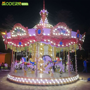 Manège à chevaux moderne, carrousel extérieur pour enfants, équipement de parc d'attractions, manège simple pour fête foraine, en vente - Product Image 6