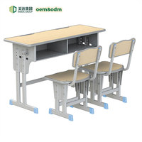 Chaises de bureau doubles à double colonne en métal pour les élèves du primaire et du secondaire, les salles de classe et les centres de tutorat - Durables