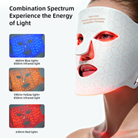 Masque facial LED portable respirant et doux AZURE 510K, 4 couleurs, 460 590 630 850nm, thérapie par lumière rouge, soin de la peau