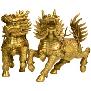 Desain kustom patung kuningan produk fengshui kerajinan tembaga produk rumah patung kuningan feng shui ornamen meja seni