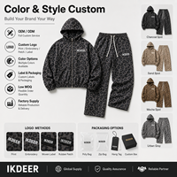 Ensemble de sweat-shirts pour hommes IKDEER, 100% coton, coupe ample, imprimé léopard, pantalon de sport ample à jambes larges