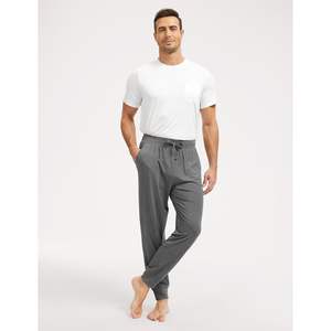 <b>Men's</b> Bamboo Viscose <b>Pajama</b> Pants Soft Joggers Sleep Bottoms With Drawstring And Pockets Custom <b>Mens</b> Lounge Pants - Product Image 3