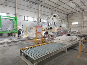 10 Kg 25kg 50 Kg Bags Cartons Bottles Robot Arm Palletizer System Pallet Winding Machine