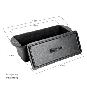 Juego <span class=keywords><strong>de</strong></span> 2 Moldes para Pan <span class=keywords><strong>de</strong></span> <span class=keywords><strong>Hierro</strong></span> Fundido con Tapa para Hornear Pan <span class=keywords><strong>de</strong></span> Carne Casero, Moldes para Pan <span class=keywords><strong>de</strong></span> Metal Duradero - Product Image 2