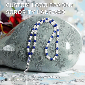 Collana Portachiavi Personalizzata con Perle e Strass Zeta Phi Beta in Lega per Donne di Tutte le Confraternite Greche - Product Image 3