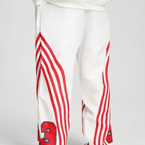 Logo personnalisé, style streetwear américain, hip-hop, rayé, taille élastique, respirant, écologique, décontracté, jambe large, léger, 100% coton - Product Image 3