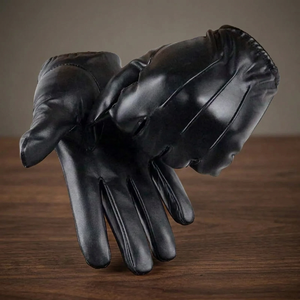 Gants en cuir véritable personnalisés pour hommes/femmes, nouveaux gants d'hiver pour l'extérieur, compatibles avec les écrans tactiles, écologiques, thermiques, unis - Product Image 4