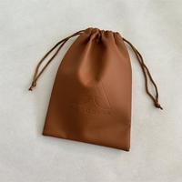 Pochette à cordon en cuir PU avec logo personnalisé en relief, sac de voyage en cuir de luxe pour cosmétiques, emballage pour maquillage, parfum, bijoux