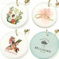 Porte-clés personnalisé avec initiales en relief, rond, monogramme personnalisé, lettre, couleur bonbon, charme de sac en PU, cadeau de mariage, cadeau d'anniversaire