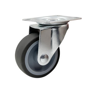 Rodízios giratórios para móveis de reposição de 2 polegadas 50mm sem rolamento <span class=keywords><strong>industrial</strong></span> TPR roda rodízio com freio lateral preto - Product Image 6