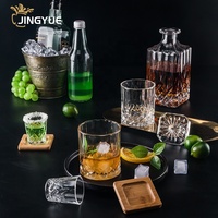 Ensemble de verres à liqueur à whisky en cristal transparent Baware avec sous-verres pour les cadeaux de retraite d'anniversaire de Noël