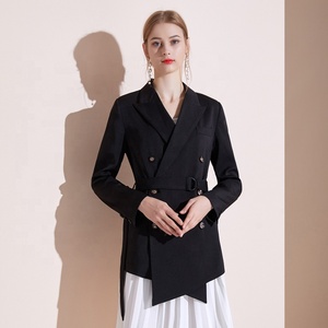 Stile autunno e inverno nuovo giacca da <span class=keywords><strong>donna</strong></span> da ufficio foderata a triplo petto retrò <span class=keywords><strong>con</strong></span> risvolto caldo <span class=keywords><strong>Blazer</strong></span> Slim Fit <span class=keywords><strong>con</strong></span> <span class=keywords><strong>cintura</strong></span> - Product Image 3