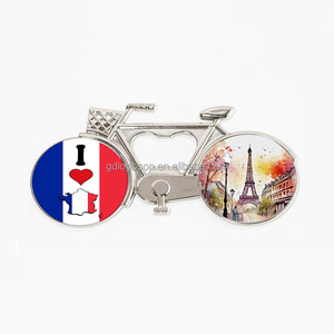 France Souvenirs Personnalisé Vélo Forme Métal Réfrigérateur Aimant Cycle Décapsuleur Durable <span class=keywords><strong>Paris</strong></span> Vélo Autocollant Magnétique pour Usage Quotidien - Product Image 1