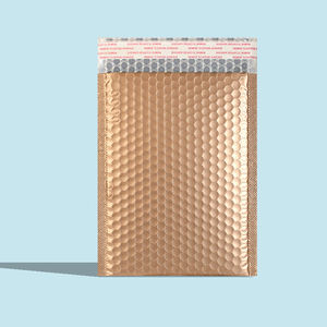 Film plaqué aluminium doré Champagne, épais, taille 28cm x 37cm + 6 sacs à bulles, sacs express, sacs d'emballage cosmétique, vente en gros - Product Image 1