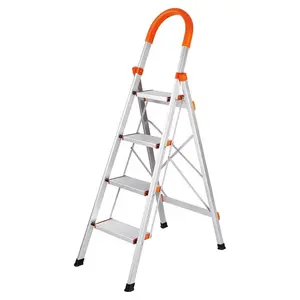 China supplier D Type household aluminum step stair 3 steps aluminum folding ladder