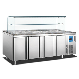 Armadietto per insalata BEU commerciale con supporto per <span class=keywords><strong>pizza</strong></span> raffreddato ad aria piattaforma di salsa con intaglio frigorifero condimenti per <span class=keywords><strong>pizza</strong></span> alla frutta - Product Image 1